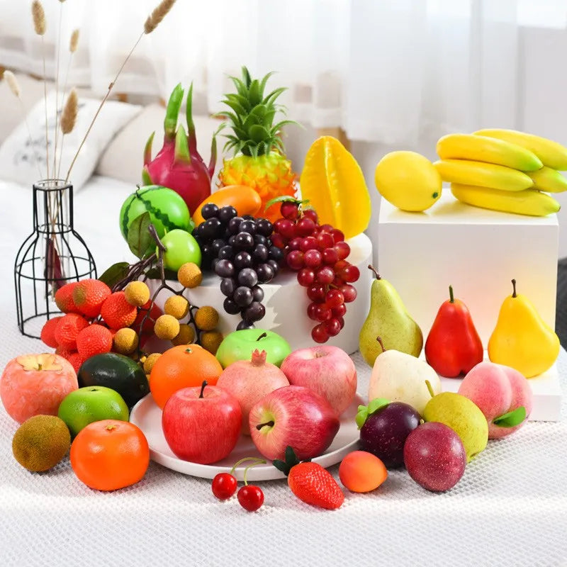 Artificial Decor Fruits Bubble Mini Simulation Fruit Apple Orange Lemon Set Crafts Festive Supplies Foam Fruit Model 38pc/set