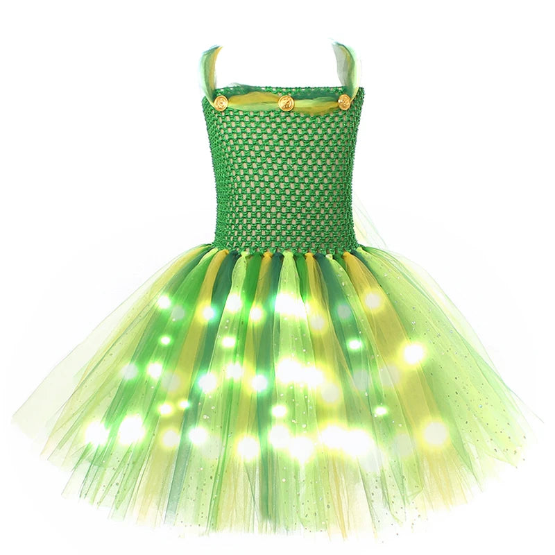 Rainbow Tutu Butterfly Fairy Dress for Girls Halloween Cosplay Elf Princess Birthday Party Dance Stage Play Performance Costume