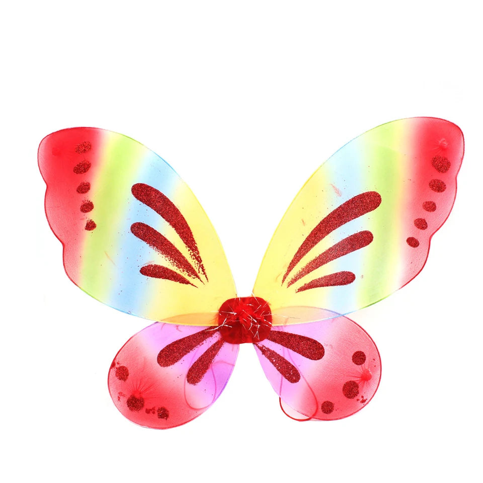 Rainbow Tutu Butterfly Fairy Dress for Girls Halloween Cosplay Elf Princess Birthday Party Dance Stage Play Performance Costume