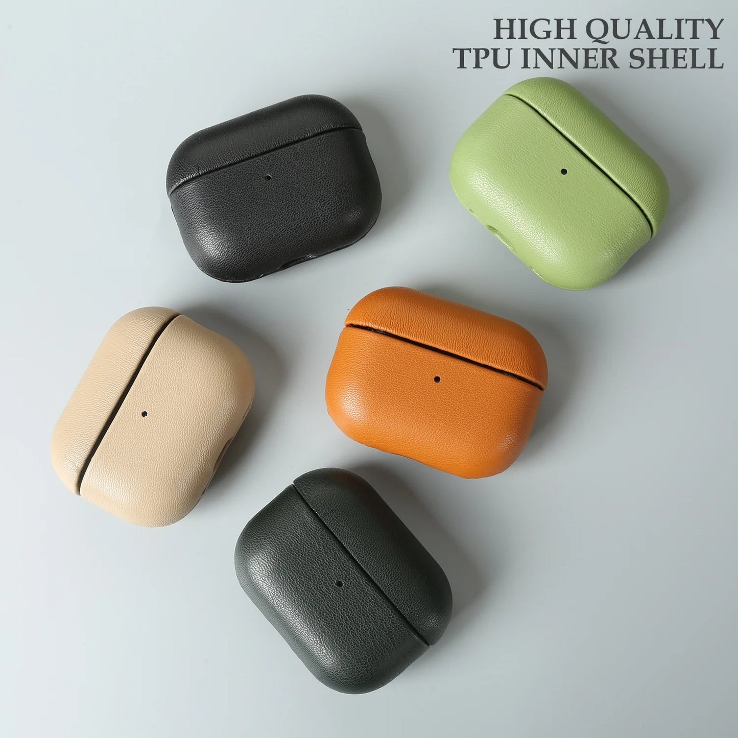 Eco-Friendly Bio Leather Case For Airpods Pro 2 Case airpods4 3 Wireless Bluetooth Headphone Earphone Box Protective Shell Cover