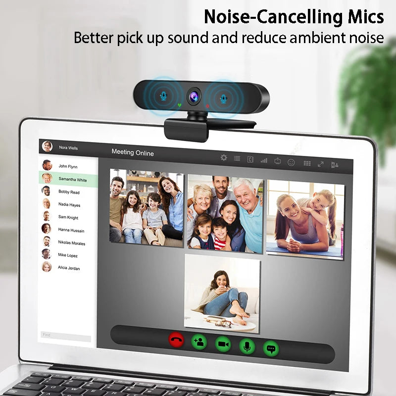Ultra HD 4K Webcam Fixed Focus Laptop Computer Camera with Microphone USB Plug and Play Camera PC for Streaming / Video Call