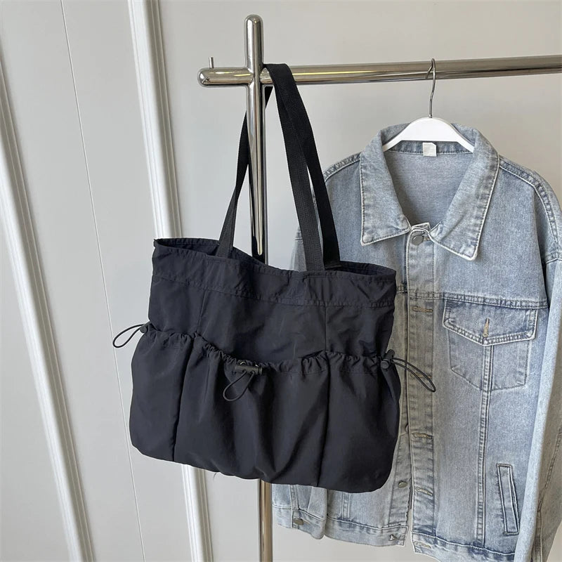 1 Piece Large Capacity Tote Bag fashion Shoulder Canvas Bag Work Commuting Bucket Bag