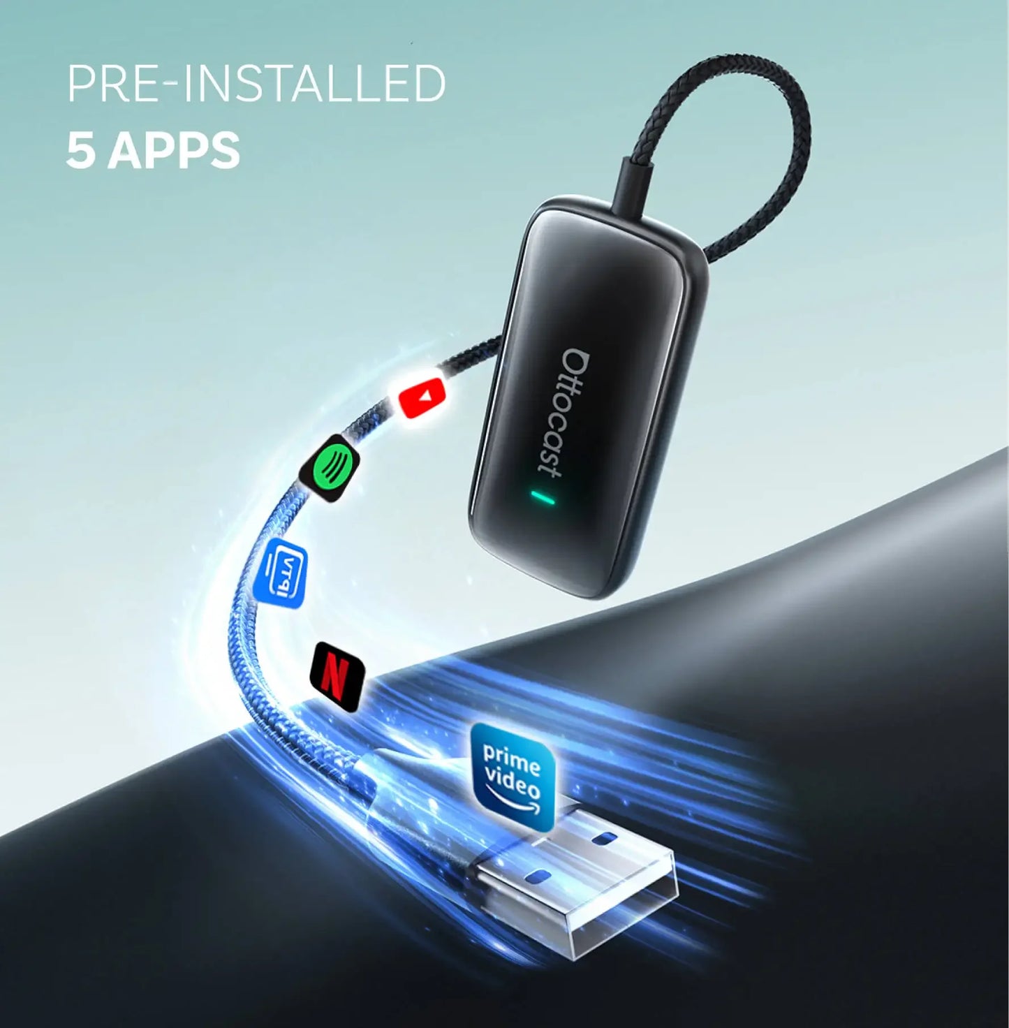 OTTOCAST Play2Video Ultra Wireless CarPlay Android Auto Adapter for Youtube for Netflix Video Box Car Accessories