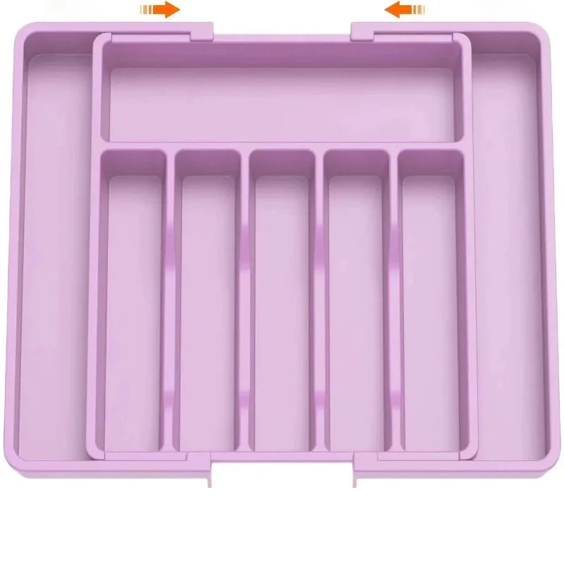 Expandable Utensil Tray Storage Box Home Kitchen Diningware Organizer PP Material Jewelry Accessories Packaging Display
