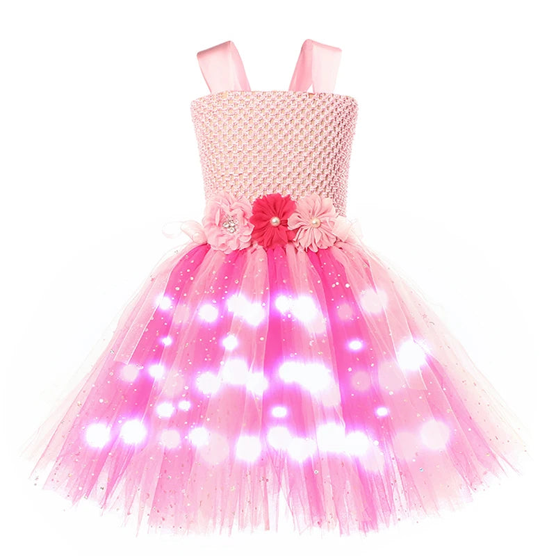 Rainbow Tutu Butterfly Fairy Dress for Girls Halloween Cosplay Elf Princess Birthday Party Dance Stage Play Performance Costume