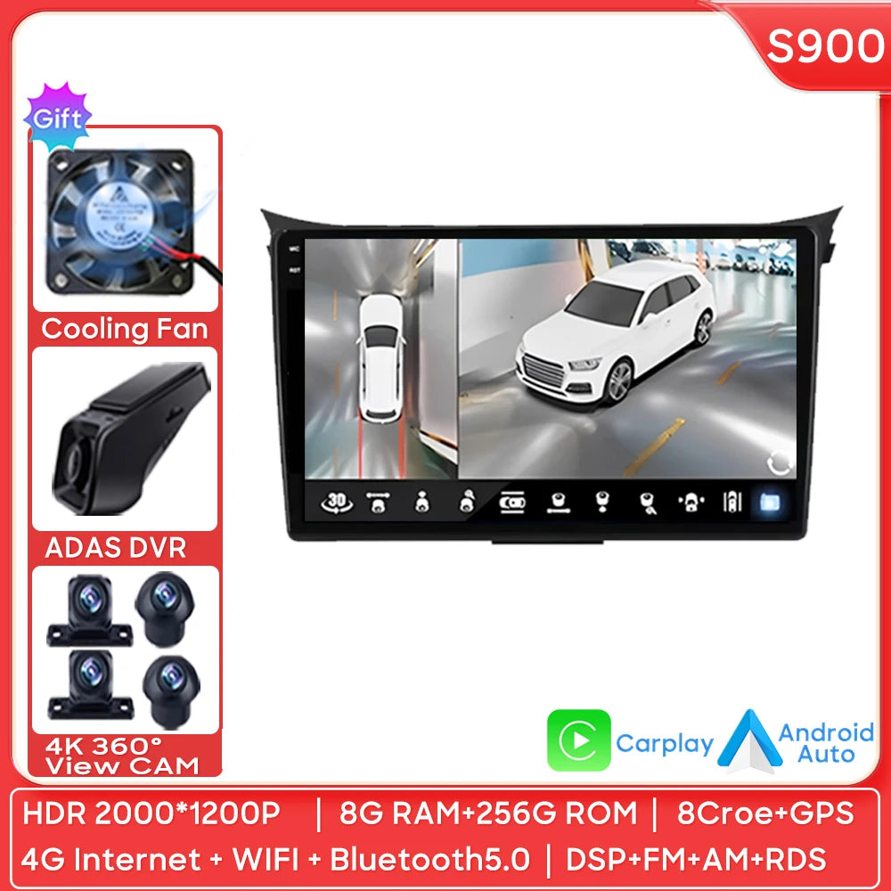 Car Radio Carplay Navigation GPS Android Auto For Hyundai I30 Elantra GT 2012 2013 2014 2015 Stereo Multimedia Player Wifi Video