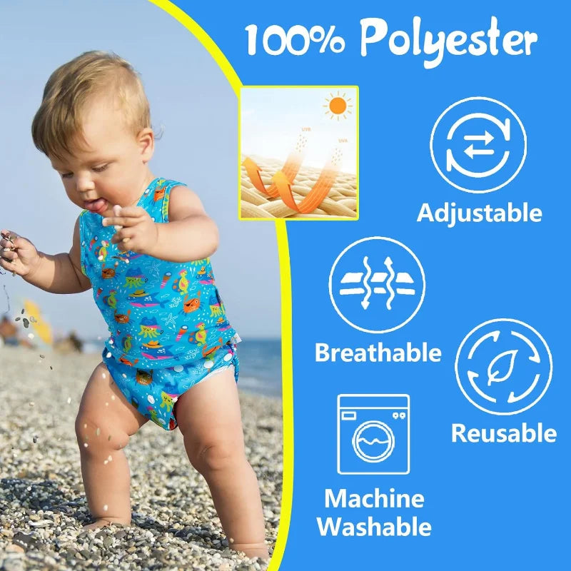 Adjustable & Reusable Swim Diaper for Baby & Toddler Boys - Perfect for Swimming Lessons & Special Occasions Gift, Fits 3-15kg