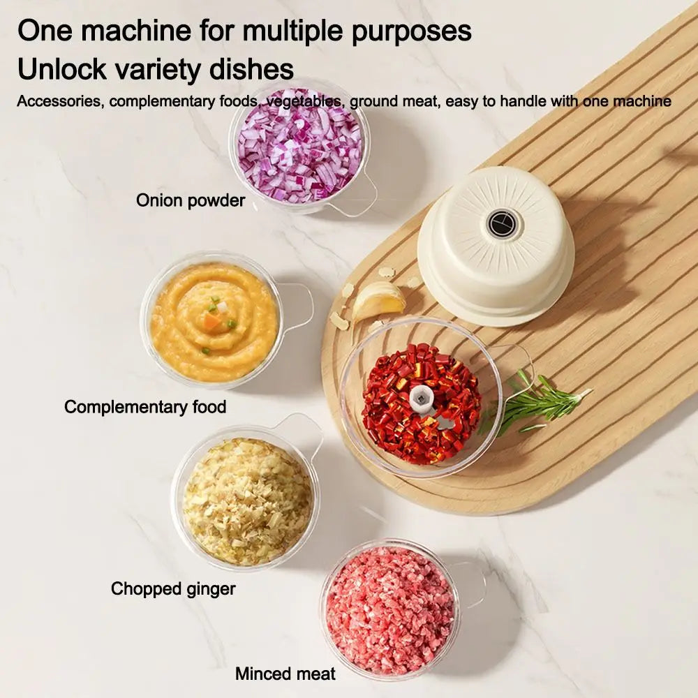 Portable Mini Electric Garlic Chopper Multi-Function Rechargeable Meat Grinder Garlic Press Kitchen Tools