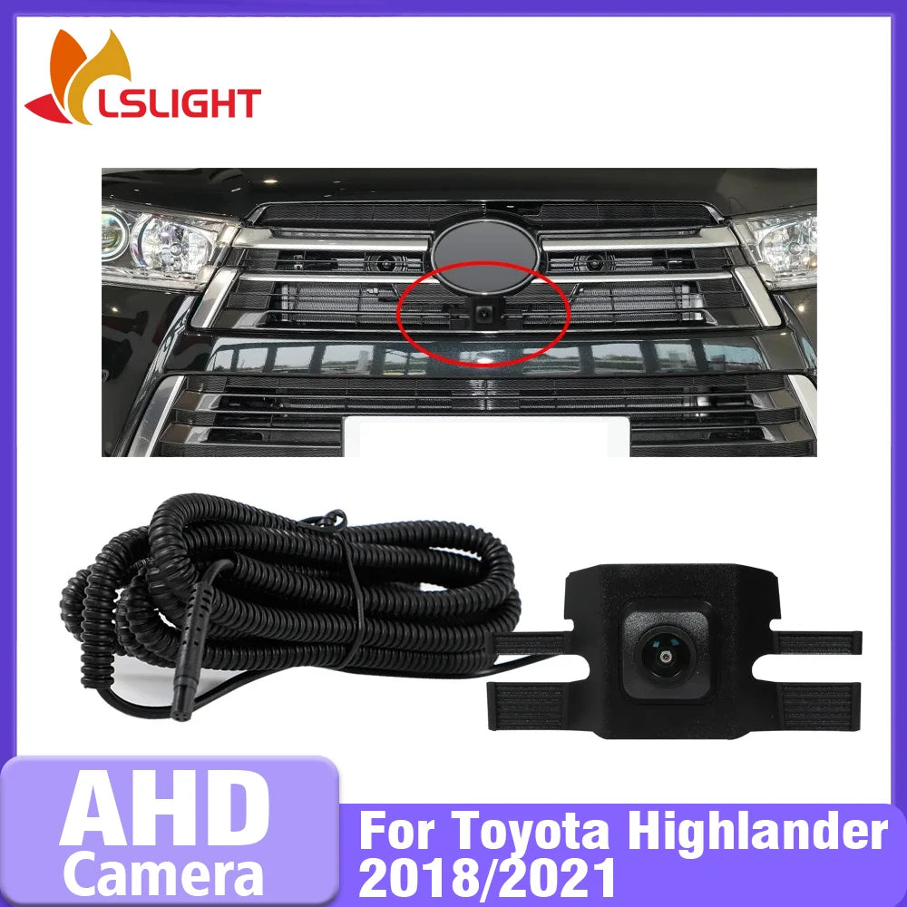 Car Front View Camera For Toyota Highlander 2018 2021 AHD Camera 1080P Night Vision 150° Fisheye Lens Waterproof Parking Monitor