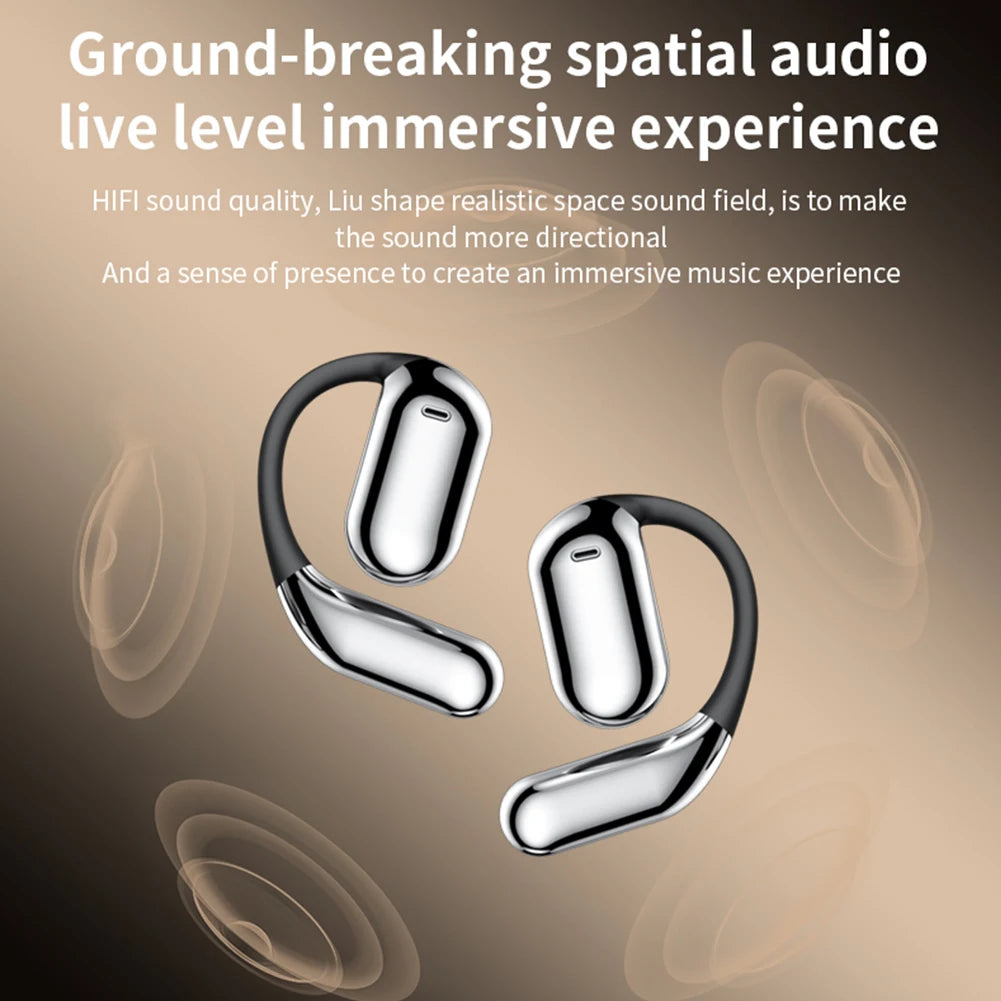 AI Translation Earphones Bluetooth-Compatible 5.4 Real Time Translator Waterproof Touch Screen Open Ear Headphones
