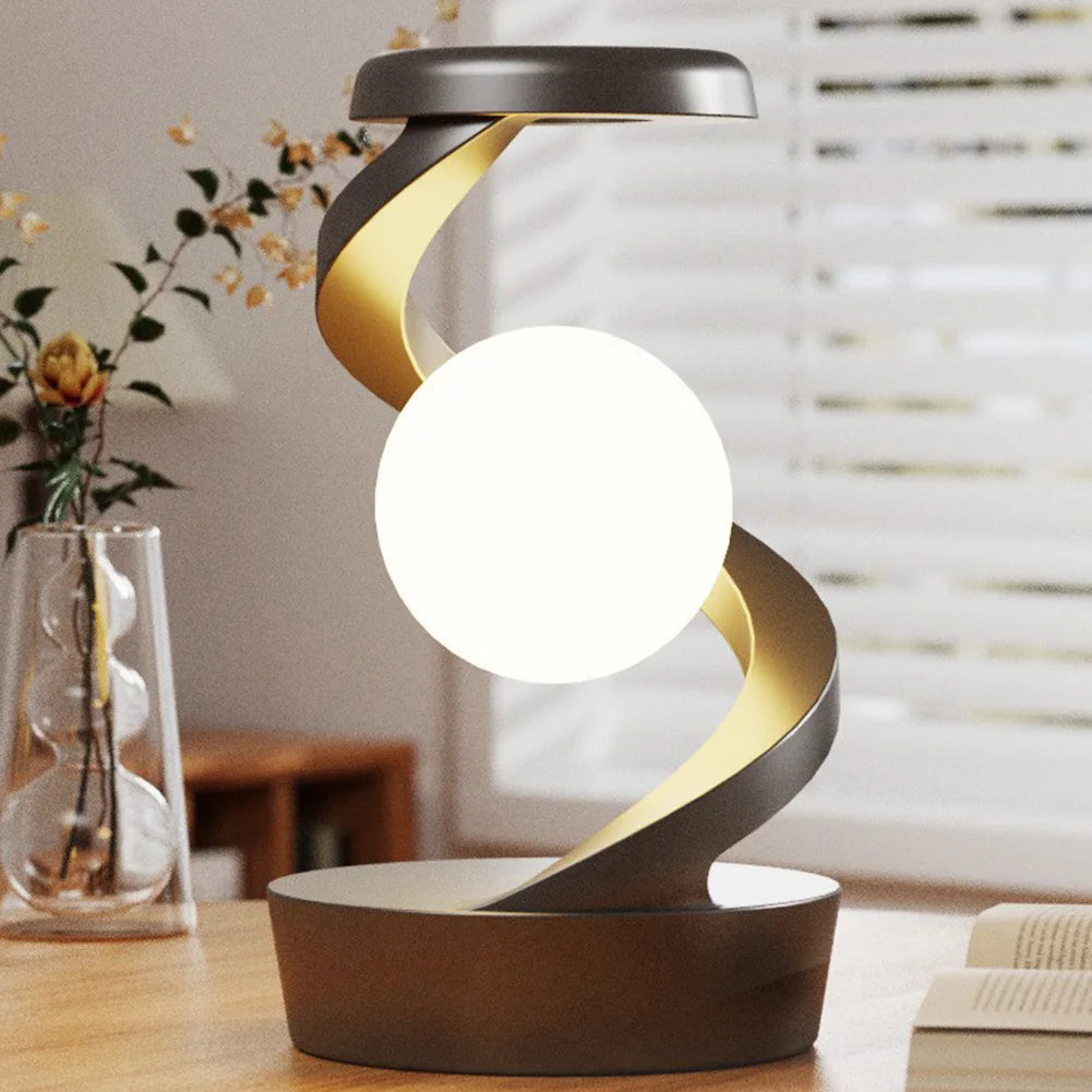 Floating and Spinning in Air with LED Moon Lamp 3D Levitating Ball Lamp RGB with Wireless Phone Charger Floating Moon Table Lamp