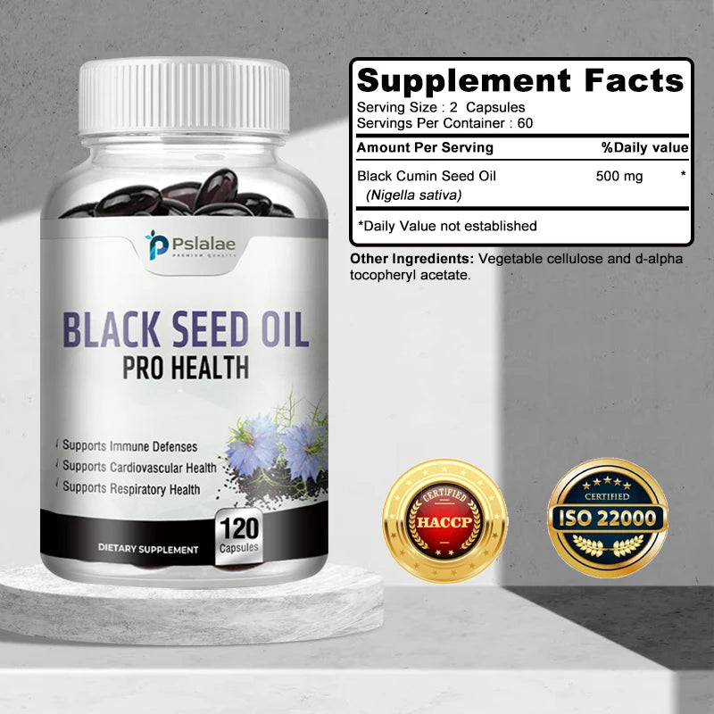 Organic Black Seed Oil Supplement - Supports Immune System, Respiratory Health