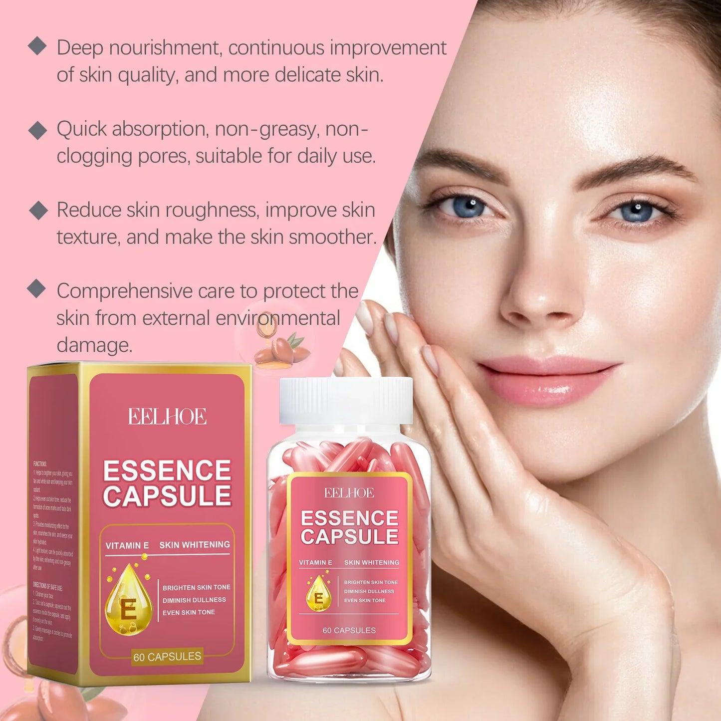 Vitamin E Dark Spots Remover Capsule Face Freckle Melanin Correct Anti Pigmentation Brighten Beauty Korean Day Night Skin Care