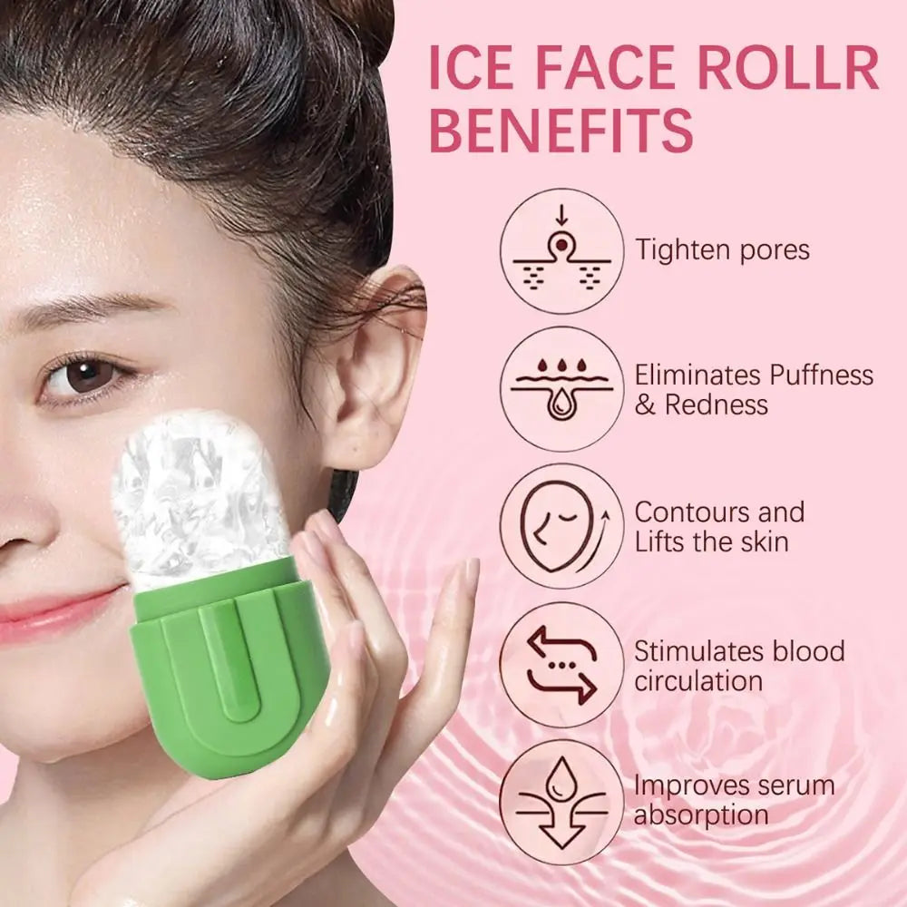 Silicone Ice Roller for Face Beauty Skin Care Tools Reusable Facial Massager Face Lifting Contouring Ice Cube Trays