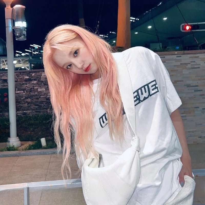 GIDLE YUQI Same T-shirt Women Men Loose Cotton Summer Short Sleeve Tee Kpop Fashion Letter Print T Shirt Korean Popular Clothes