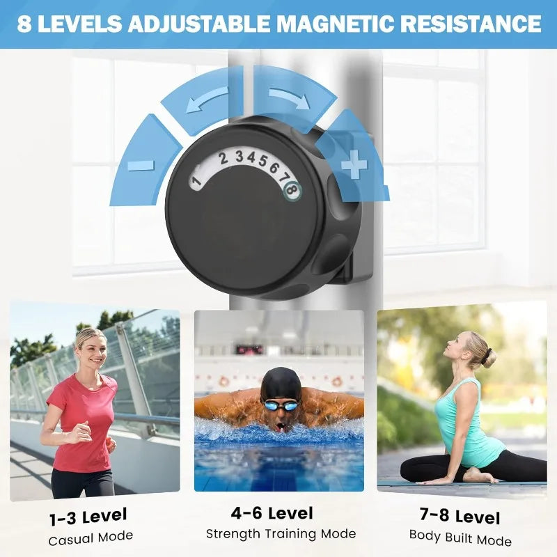 Dripex Magnetic Elliptical Training Machines, Quiet Fitness Cardio Elliptical Trainer w/ 6KG Flywheel, 8 Resistance Levels,