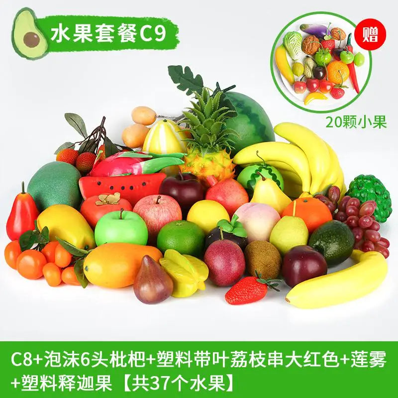 Artificial Decor Fruits Bubble Mini Simulation Fruit Apple Orange Lemon Set Crafts Festive Supplies Foam Fruit Model 38pc/set
