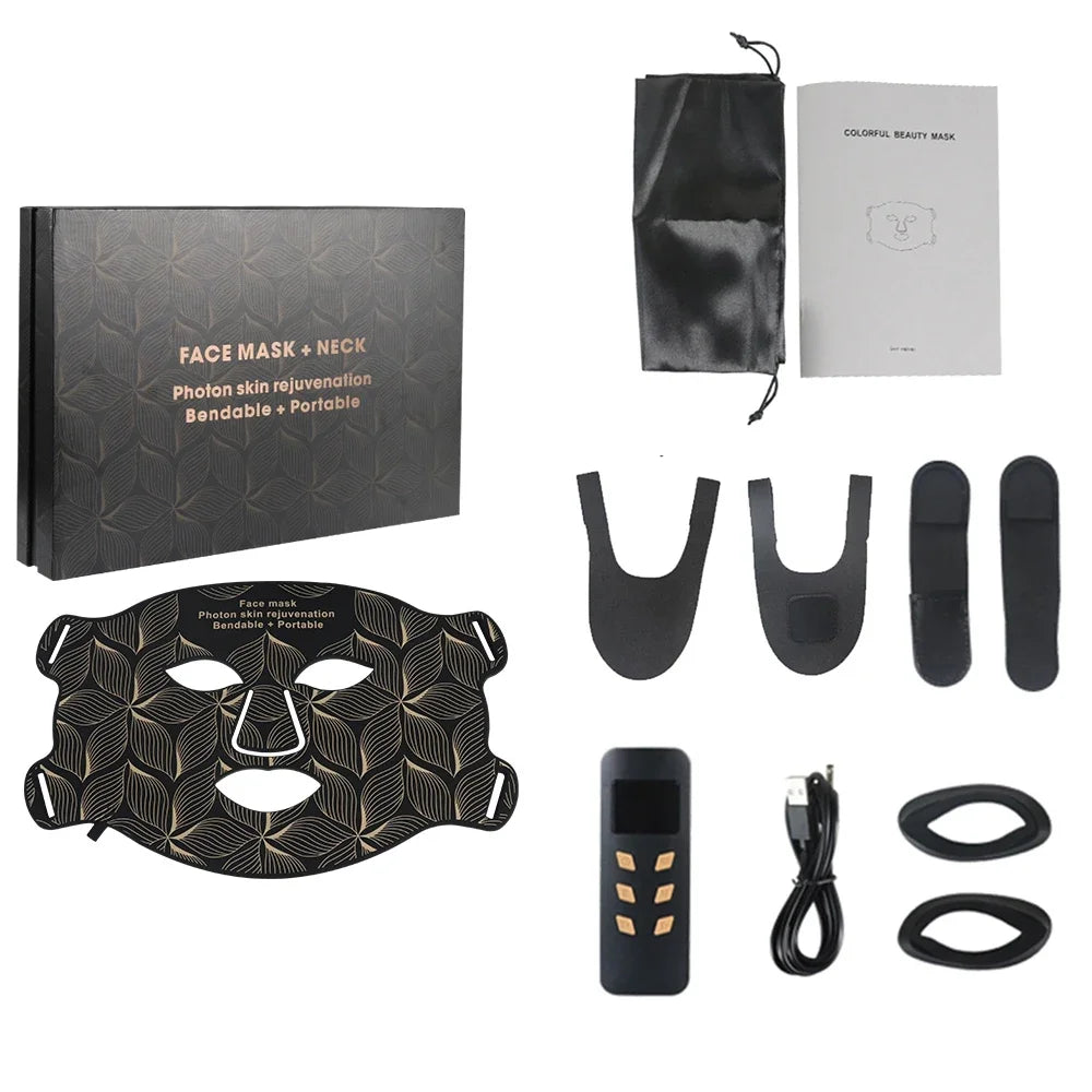UBilli Rechargeable Led 8 Colors Red Light Therapy Silicone Face Mask Photon Rejuvenation Led Facial Mask for Skin Care Beauty