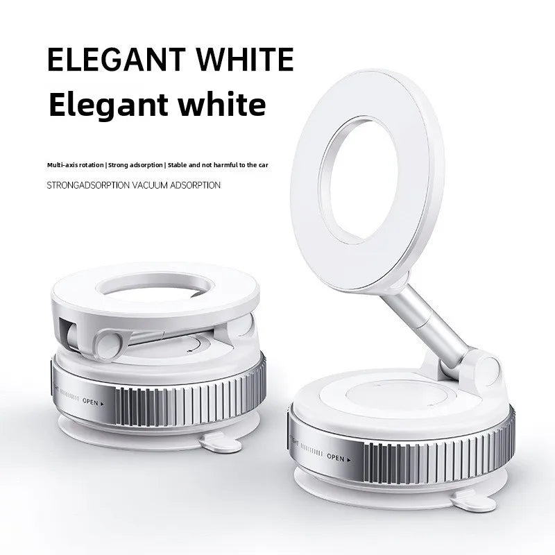 Vacuum magnetic phone holder, Magsafe suction cup phone stand, 360 ° adjustable magnetic phone holder, pocket sized foldable