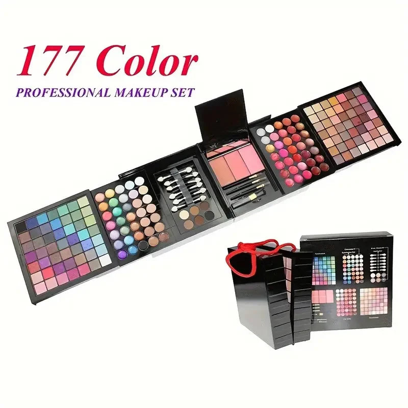 ✨ 177-Color All-in-One Makeup Kit | Eyeshadow, Blush, Lip Gloss & More ✨