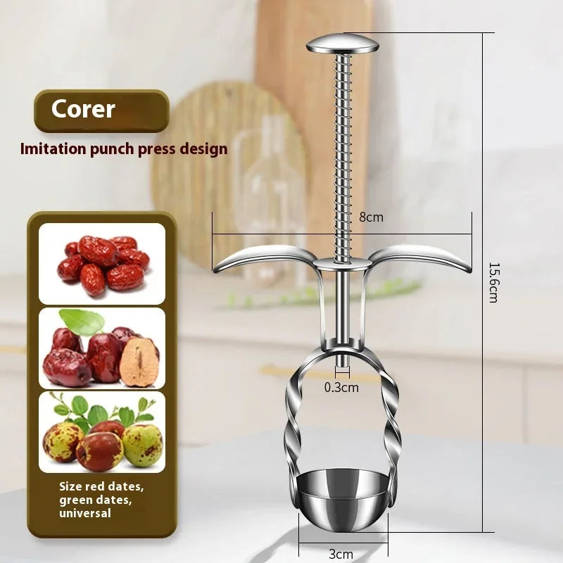 New Cherry Olive Pitter Stainless Steel Red Dates Jujube Core Remover Tools Multipurpose Fruit Corer Pit Kitchen Gadget