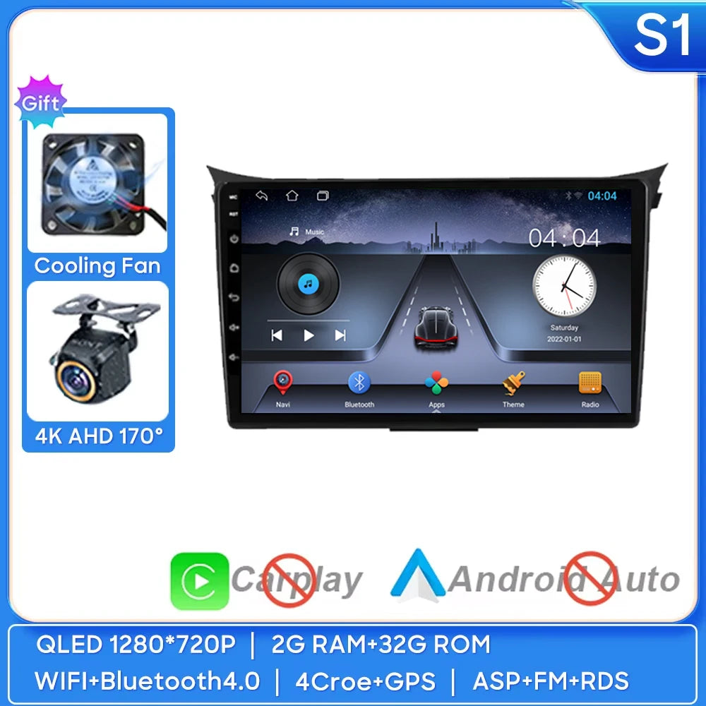Car Radio Carplay Navigation GPS Android Auto For Hyundai I30 Elantra GT 2012 2013 2014 2015 Stereo Multimedia Player Wifi Video