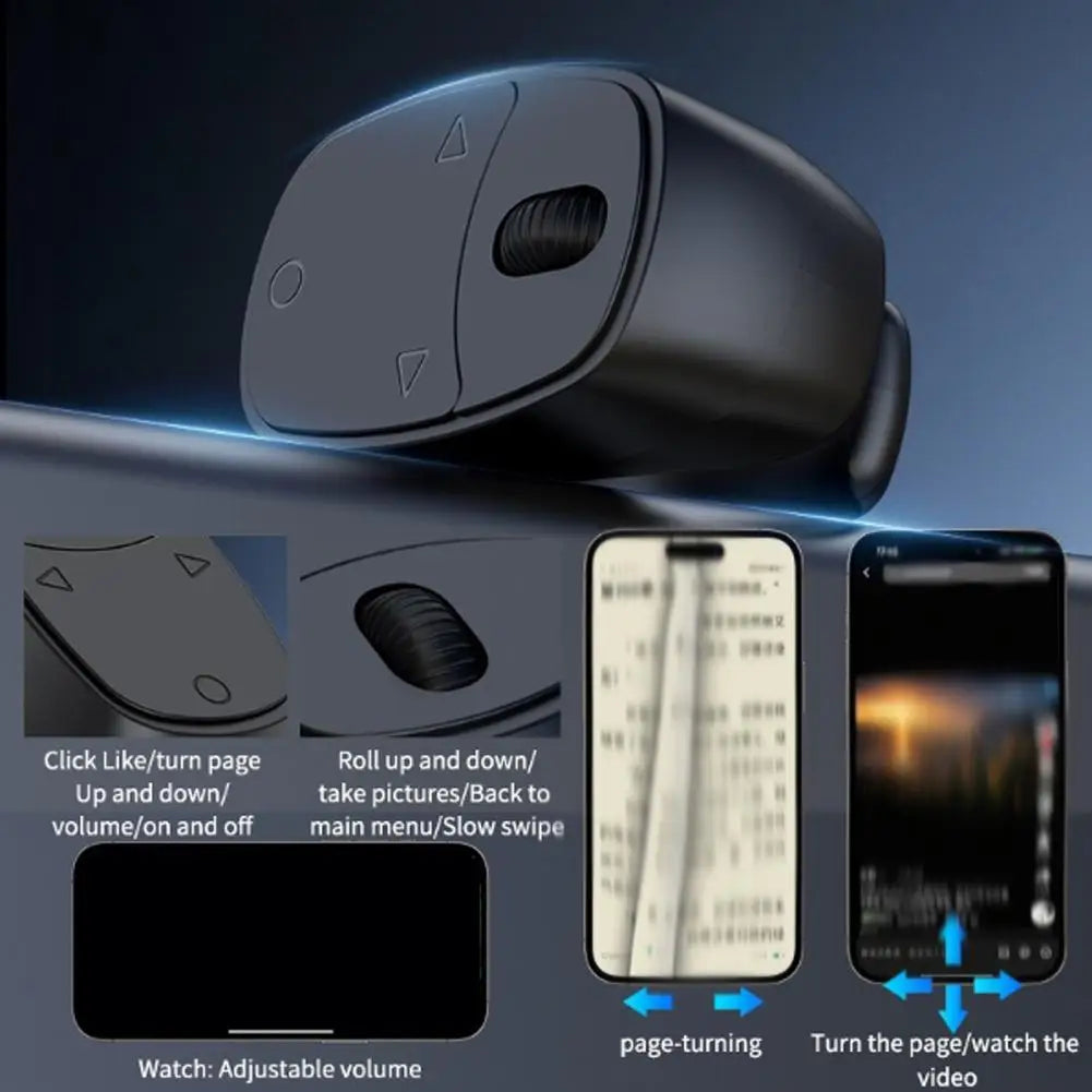 Roller Fingertip Ring Remote Control Wireless Bluetooth Mobile Selfie Mice Video Automatic Page Turner Browsing