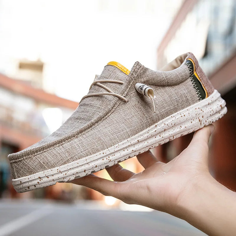 Men Canvas Shoes Lightweight Loafers Breathable Men Casual Shoes Male Vulcanized Shoe Driving Shoes Plus Size 48 Slip on Flats