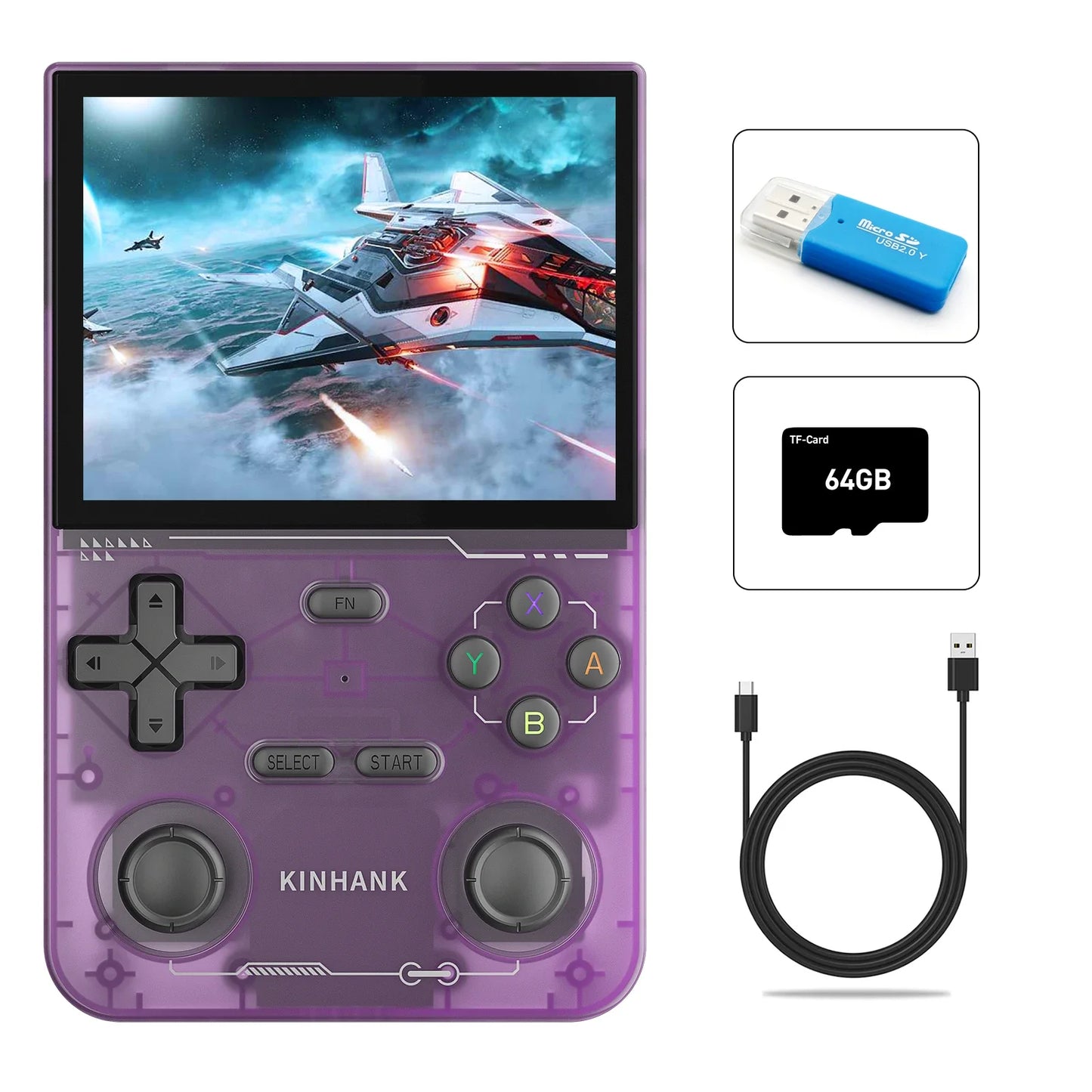 New K36 Retro Handheld Video Game Console 500nit 3.5 Inch IPS Screen 19000 Games Emulator for PS1/PSP/DC/N64/SS Gifts