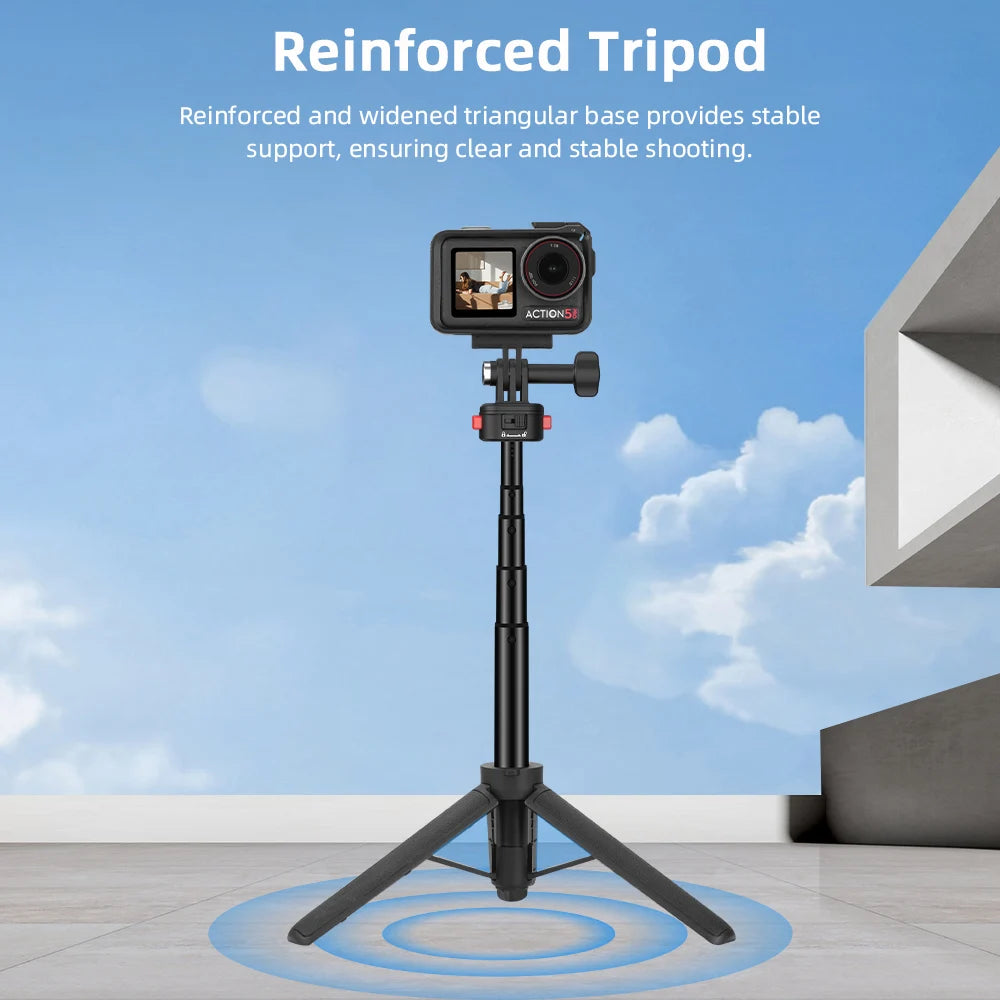 Flymile 53cm Portable Tripod for DJI Action 5 Pro/Insta360 X4/Gopro 13 /Pocket 3 Camera Adjustable Handheld Stand Accessory