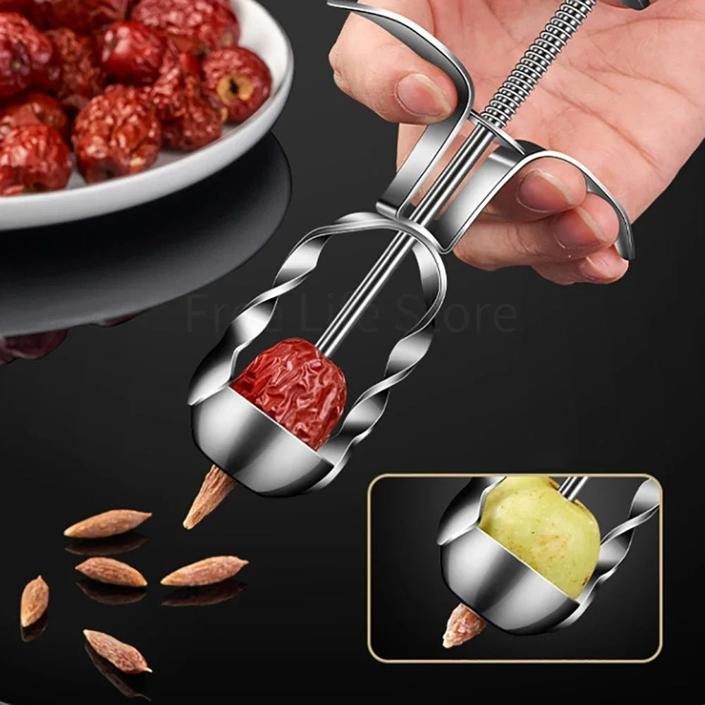 New Cherry Olive Pitter Stainless Steel Red Dates Jujube Core Remover Tools Multipurpose Fruit Corer Pit Kitchen Gadget