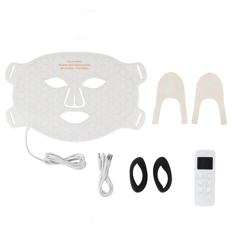 UBilli Soft Portable Led Facial Mask 4 Colors 460 590 630 850nm Infrared Red Light Photon Therapy Skin Care Face Beauty Mask