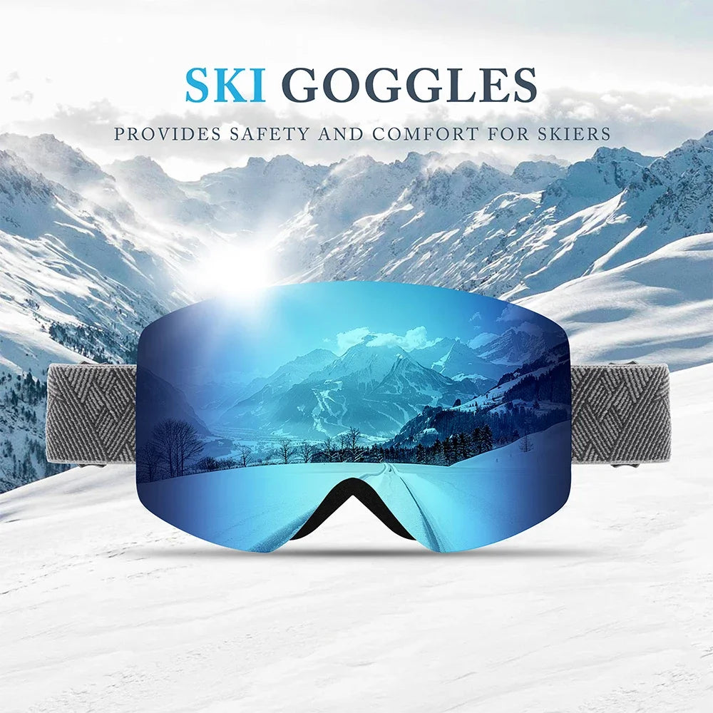 KINGSEVEN Ourdoor Sports Teen Men Women Ski Goggles-Anti-fog UV400 Snowboard Skiing Goggles Winter Windproof Protective Glasses