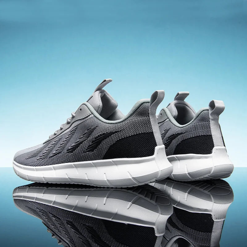 Men's Sports Sneakers Summer Breathable Outdoor Fitness Lightweight Mesh Running Shoes Comfortable Casual Shoes White Tennis Man