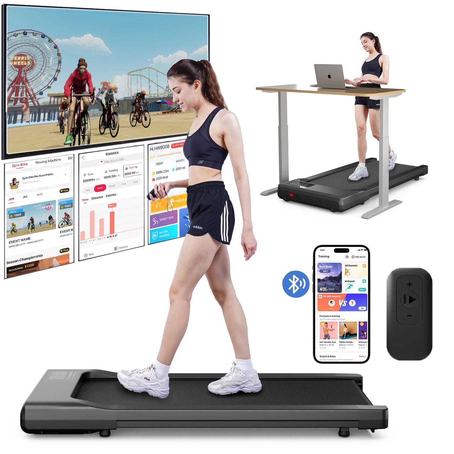 Promoation Walking Treadmill 2.5HP 1-6km/h Speed Anti-Slip Shock Absorption Portable Treadmill for Home Office Exercise Machine