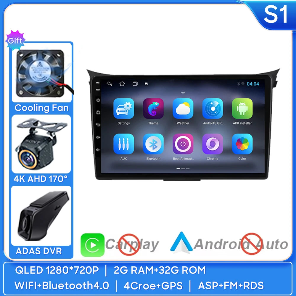 Car Radio Carplay Navigation GPS Android Auto For Hyundai I30 Elantra GT 2012 2013 2014 2015 Stereo Multimedia Player Wifi Video