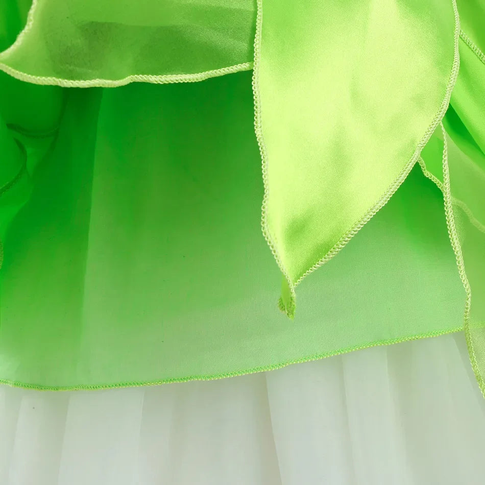 Girls Flower Fairy Dress Up Kids Princess Dress With Wings Halloween Princess Costume Elves Party Tinkerbell Tinker Bell Dress