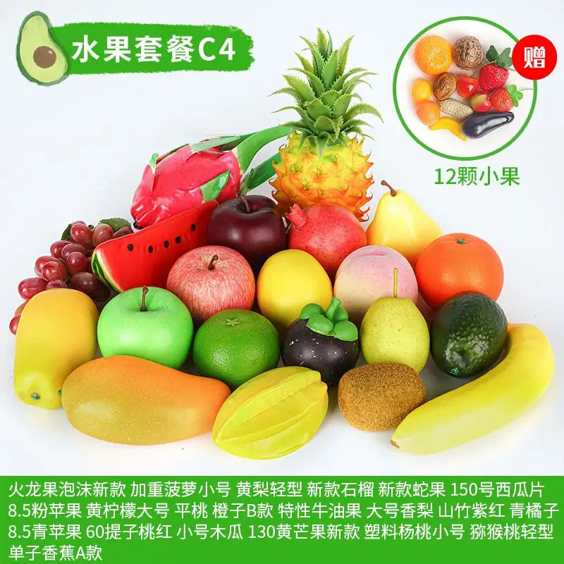 Artificial Decor Fruits Bubble Mini Simulation Fruit Apple Orange Lemon Set Crafts Festive Supplies Foam Fruit Model 38pc/set