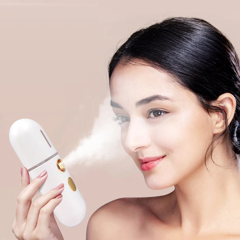 Nano Spray Facial Steamer for Face, Cool Facial Mister Steamer Handy Mist Sprayer Moisturizing Hydrating for Skin Care, Makeup
