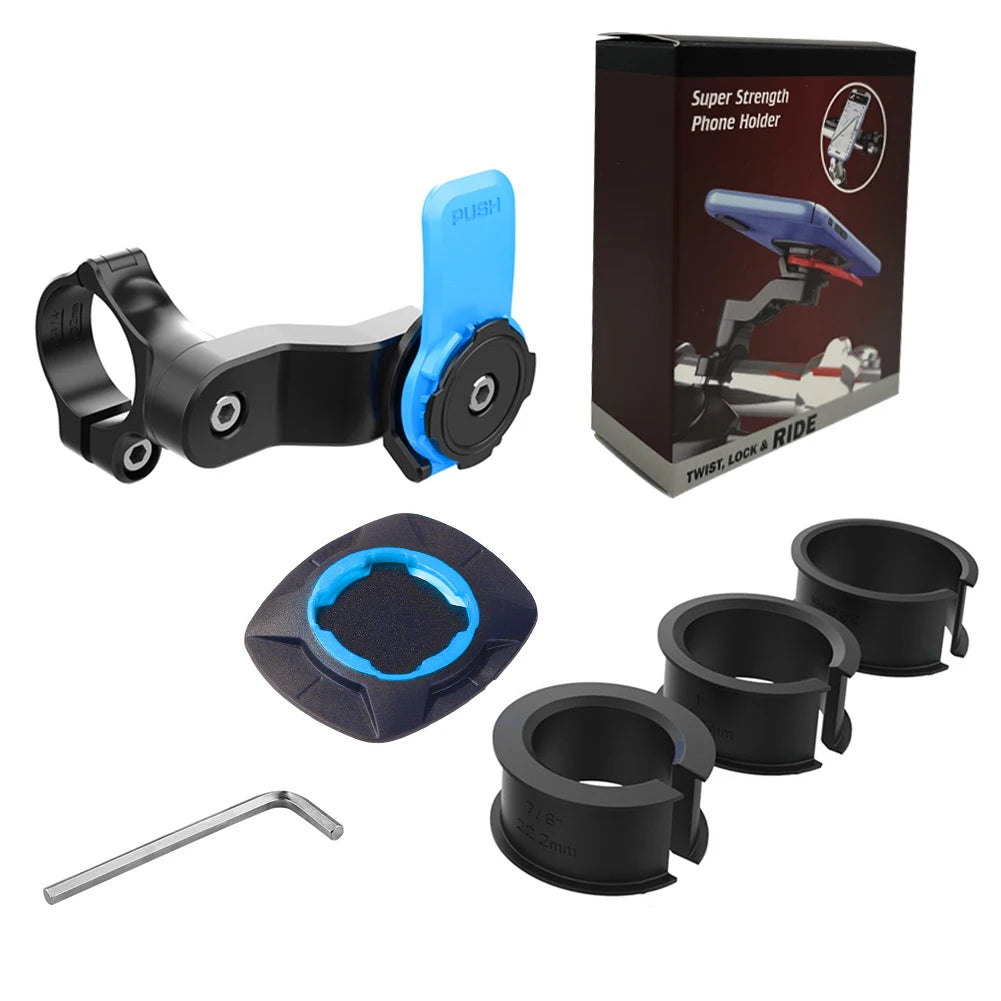 Quad Lock Motorcycle Bike Phone Holder Stand Bicycle Phone Holder Bike Holder 360° Rotatable Navigation Support Security Bracket