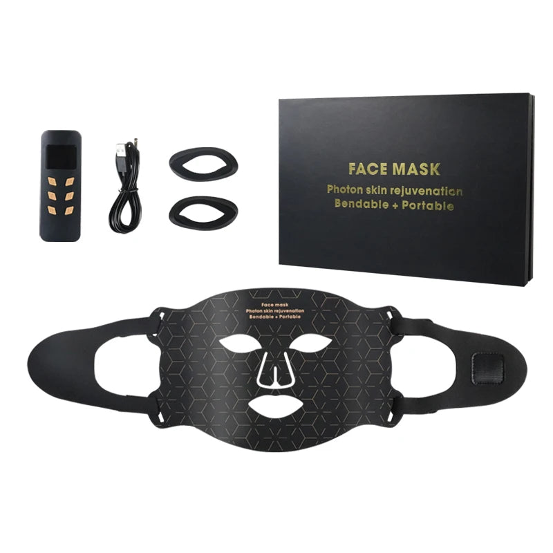 UBilli Soft Portable Led Facial Mask 4 Colors 460 590 630 850nm Infrared Red Light Photon Therapy Skin Care Face Beauty Mask