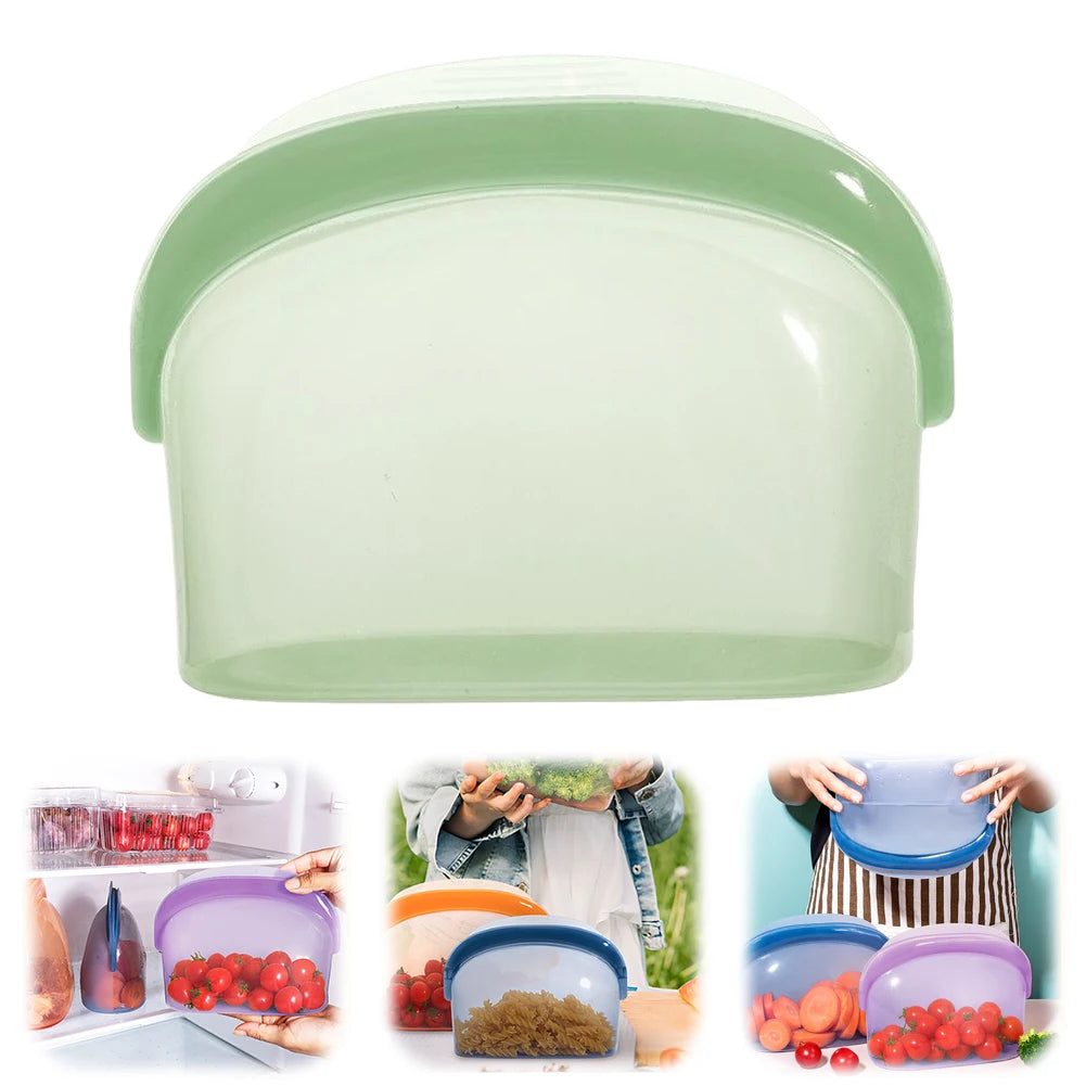 3/8 Pack Reusable Silicone Food Storage Bag Fresh-keeping Bag Leakproof Food Bags for Lunch Home Kitchen Fridge Organization