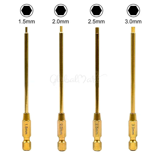 AANEW Metal Hexagonal Wrenches Screw drivers Tools Kit 1.5mm 2.0mm 2.5mm 3.0mm 1.5/2.0/2.5/3.0mm for RC Models Multirotor