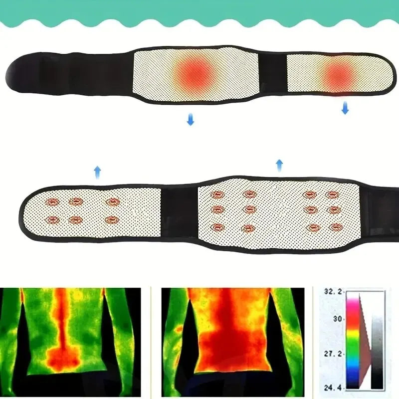 ✨ Adjustable Magnetic Therapy Waist Belt | Self-Heating Back Support ✨