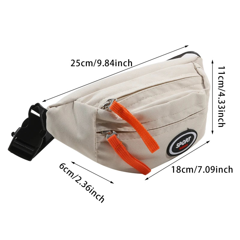 New Fashion Cute Children's Chest Bag One Shoulder Crossbody Fanny Pack Canvas Diagonal Bag Girl Boy Zipper Bag Coin Purse