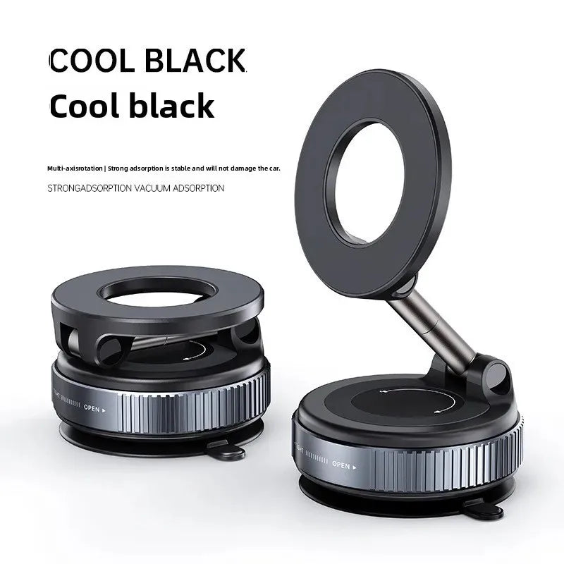 Vacuum magnetic phone holder, Magsafe suction cup phone stand, 360 ° adjustable magnetic phone holder, pocket sized foldable