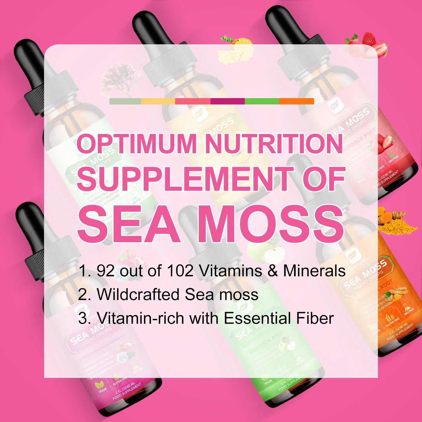 BEWORTHS Organic Black Seed Oil Sea Moss Extract Supplement Supports Immunity and Gut Digestive Health Radiant Hair & Skin