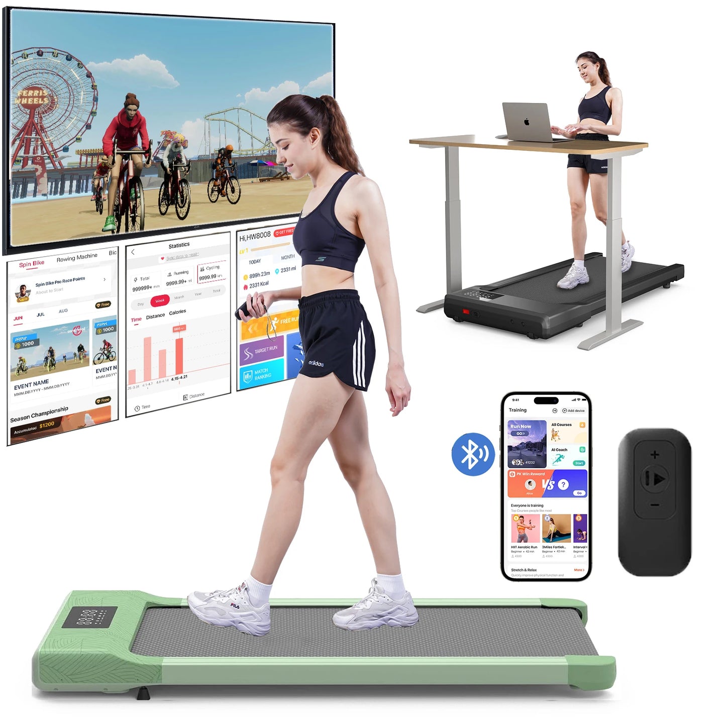Promoation Walking Treadmill 2.5HP 1-6km/h Speed Anti-Slip Shock Absorption Portable Treadmill for Home Office Exercise Machine