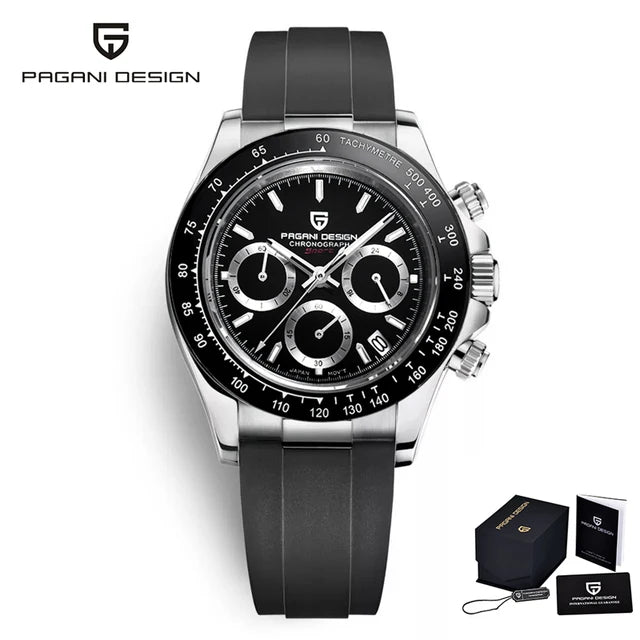 PAGANI DESIGN 40MM V2 Sky Blue Dial Classics Men Quartz Watches Sapphire Retro Chronograph Stainless Steel Waterproof Watch Men
