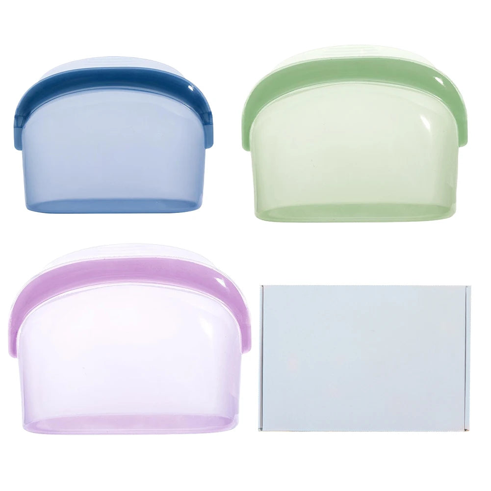 3/8 Pack Reusable Silicone Food Storage Bag Fresh-keeping Bag Leakproof Food Bags for Lunch Home Kitchen Fridge Organization